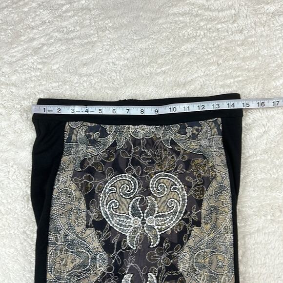 British India Traveller embroidered panel mermaid trumpet maxi skirt, size 5 - Picture 9 of 9